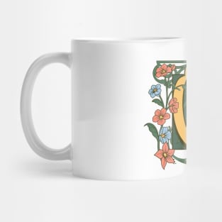 Art Nouveau Letter O, Ornamental Letter O, Art Deco Mug